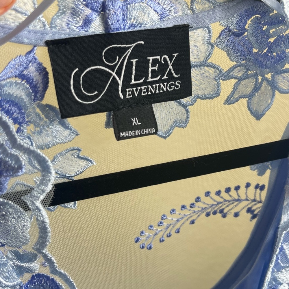 Alex Evenings blue embroidered lace twinset jacket and camisole size XL - Picture 4 of 7